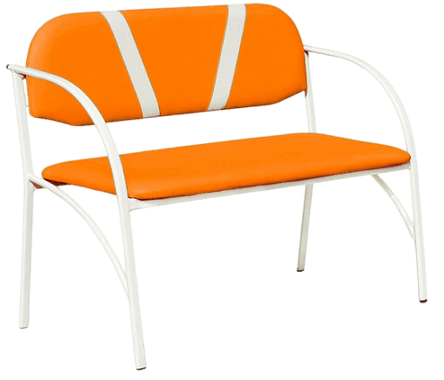 Купить медицинский диван-банкетка со спинкой Д01, 2-х местный, мягкий - цвет Dollaro Orange с доставкой по России
